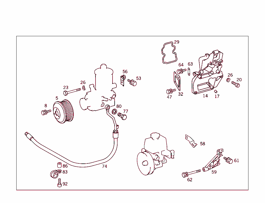 Power Steering Pump Attachment Parts