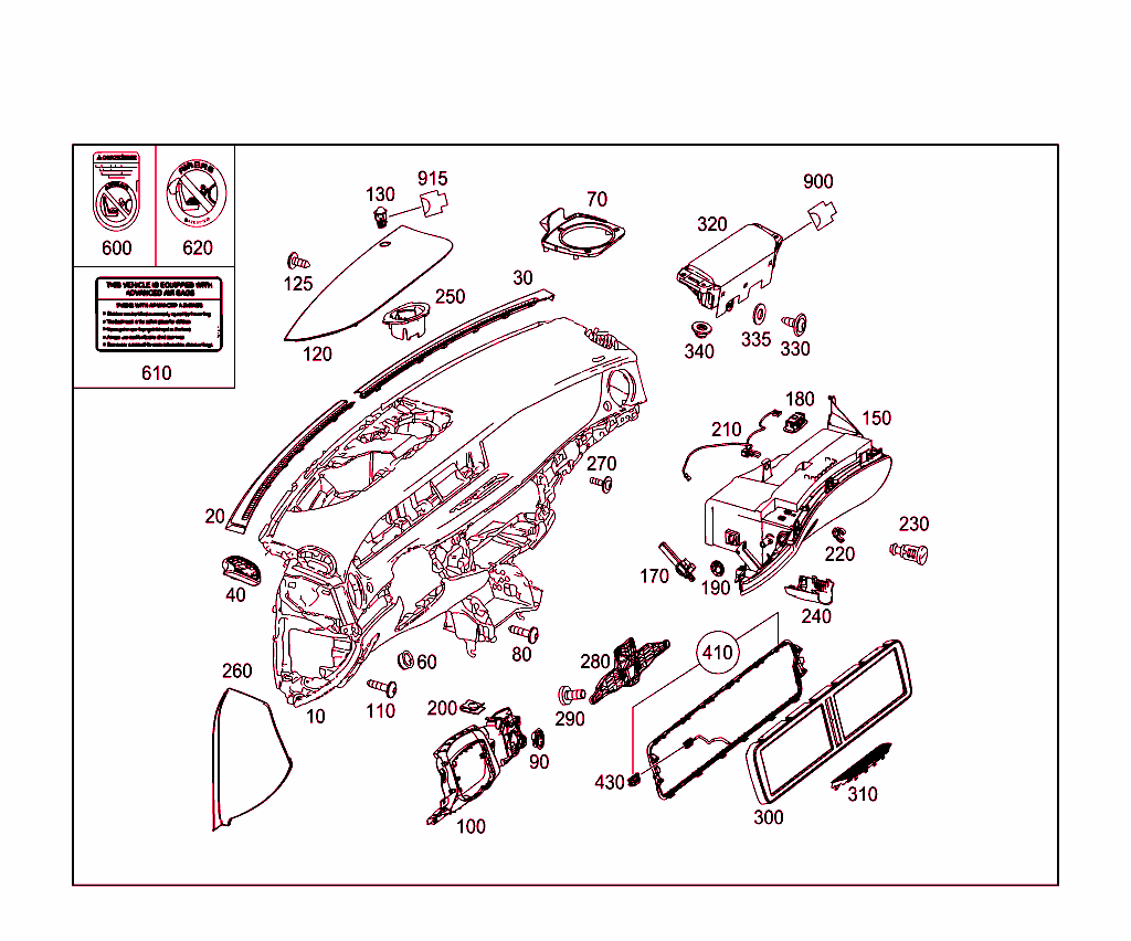 Instrument Panel And Gloves Compartment Box With Passenger Air Bag