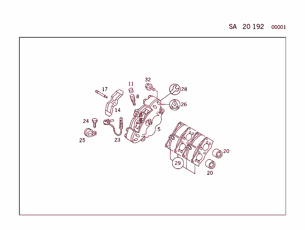 Caliper W/Brake Lining Wear Indicator