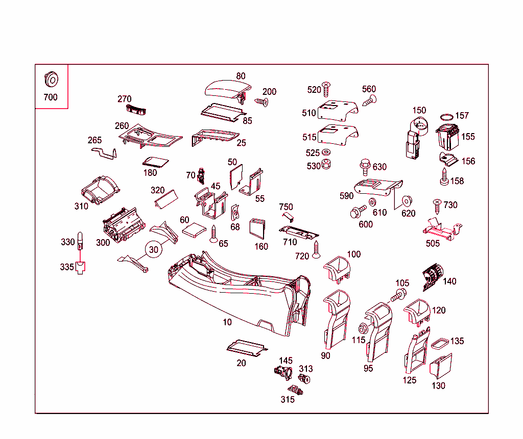 Housing With Tray, Armrest, And Ashtray