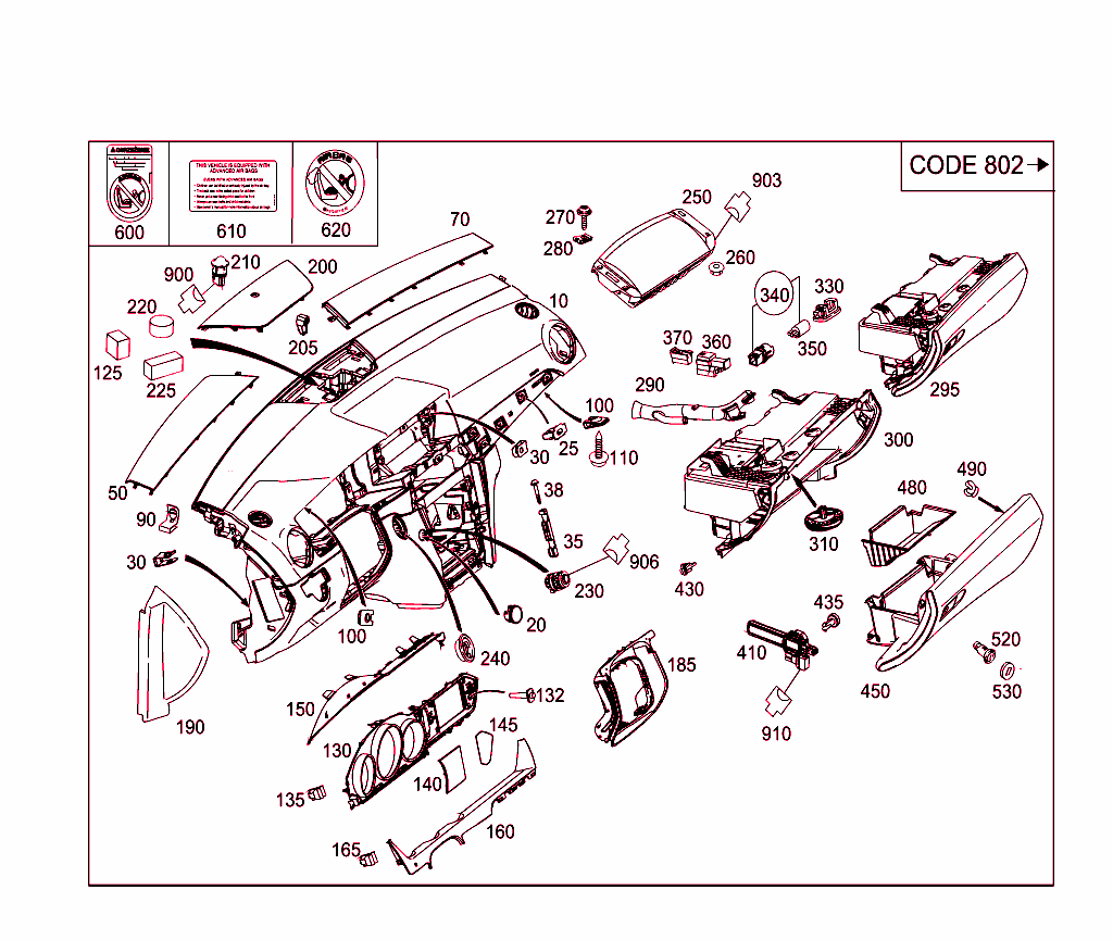 Instrument Panel And Gloves Compartment Box With Passenger Air Bag