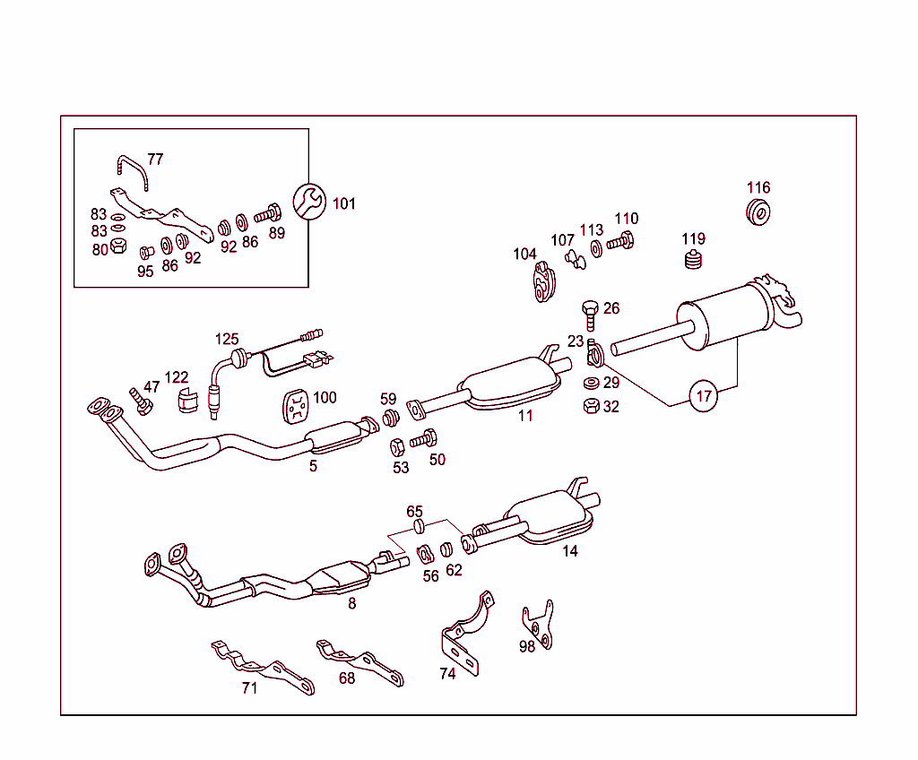 Exhaust System Used On Four-Cylinder Gasoline Vehicles