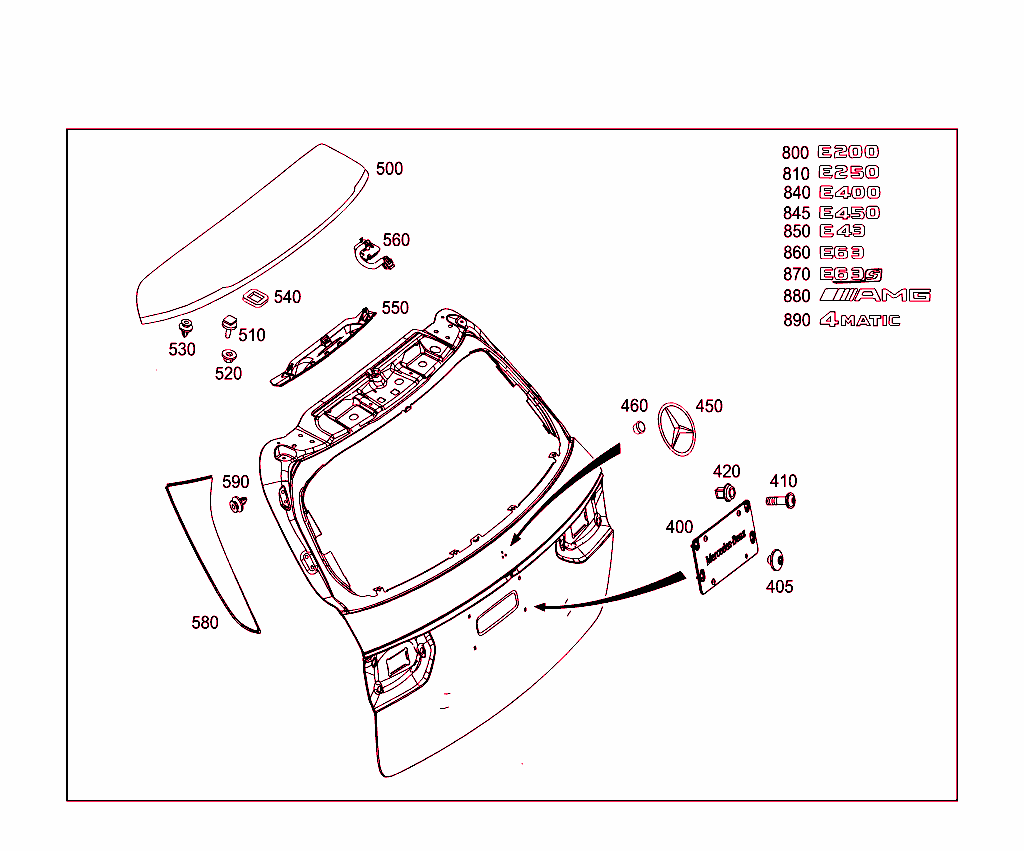 Rear Panel Door Attachment Parts, Rear Panel Door Window