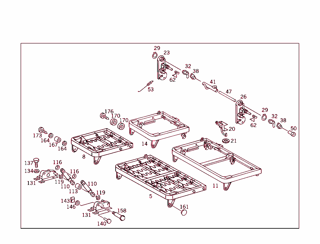 Rear Seat Support & Cushion Frame Split (1/3:2/3)