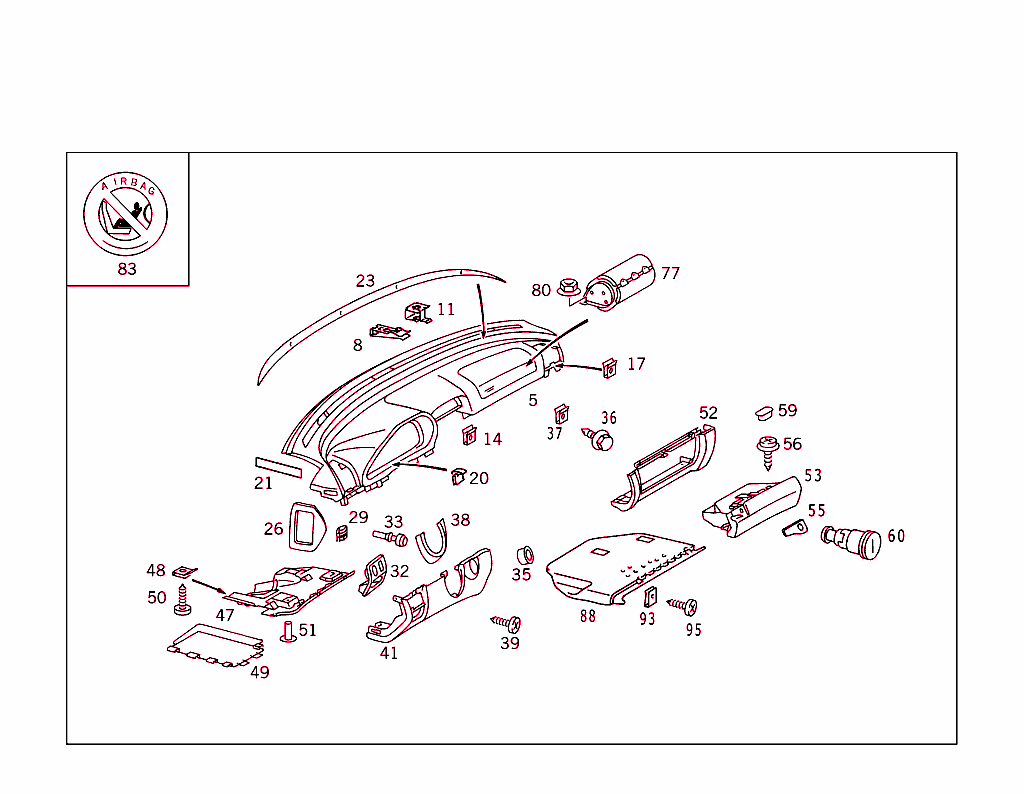 Instrument Panel With Glove Box,Body Parts For Passenger Airbag