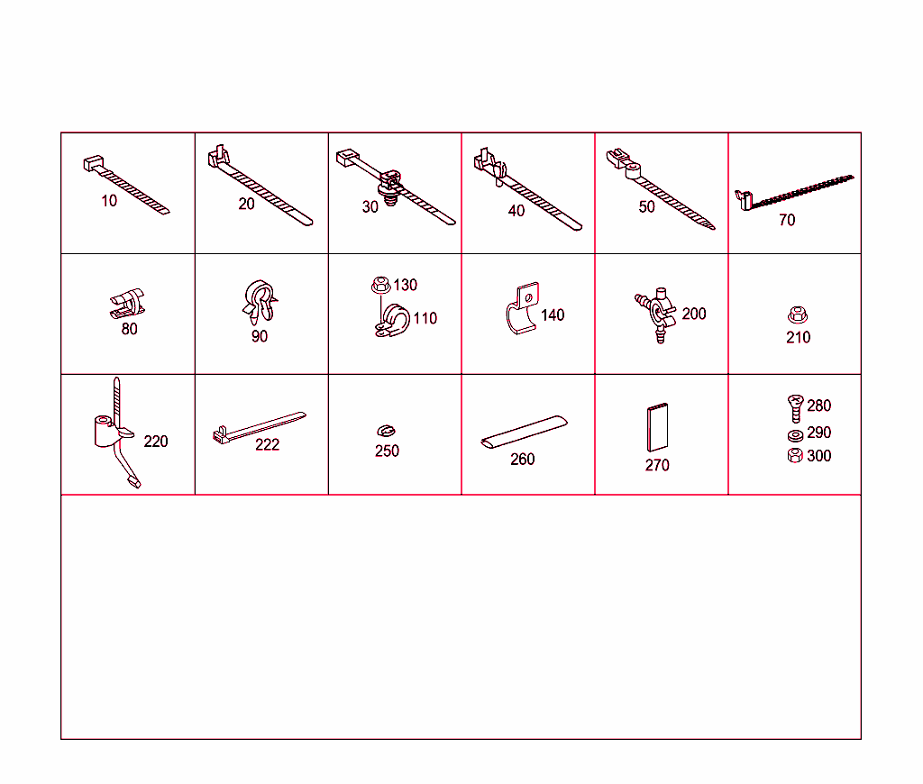 Loom Ties, Cable Mounting Parts And Grommets