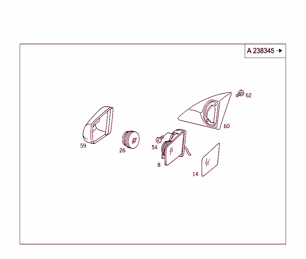 Outside Rearview Mirror On Driver`s Side