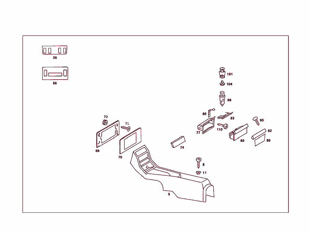 Housing With Tray, Top And Central Covering