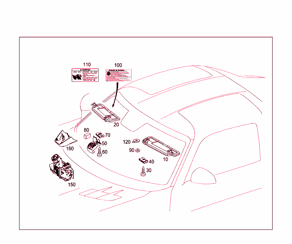 Sun Visor,Interior Mirror, Grab Handle