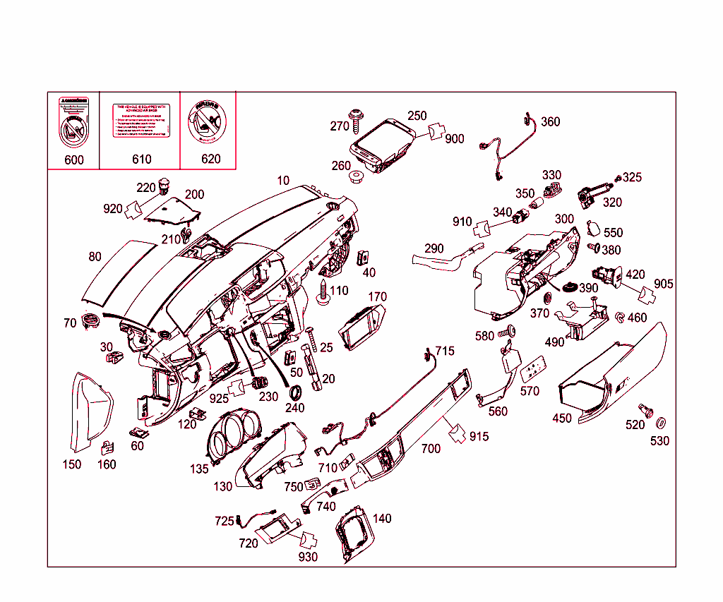 Instrument Panel And Gloves Compartment Box With Passenger Air Bag