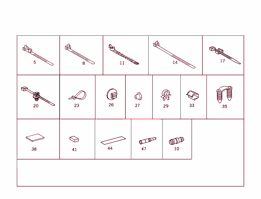 Loom Ties And Cable Mounting Parts