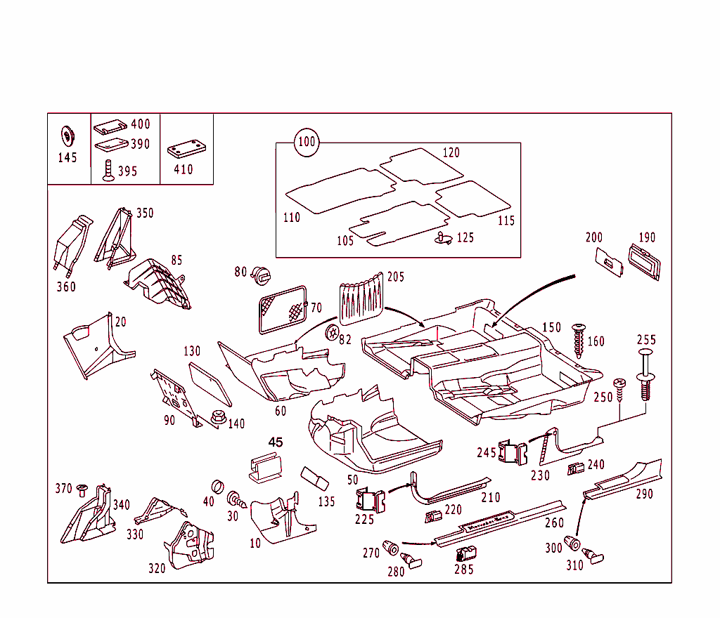 Front Panel Pillar Panelling, Lining On Floor And Footrest