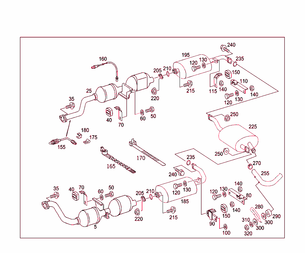 Exhaust System Used On Eight-Cylinder Gasoline Vehicles