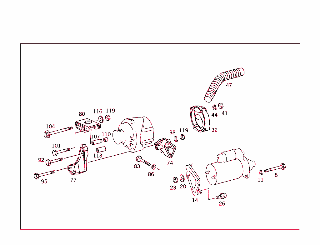 Attachment Parts For Starting Motor & Alternator