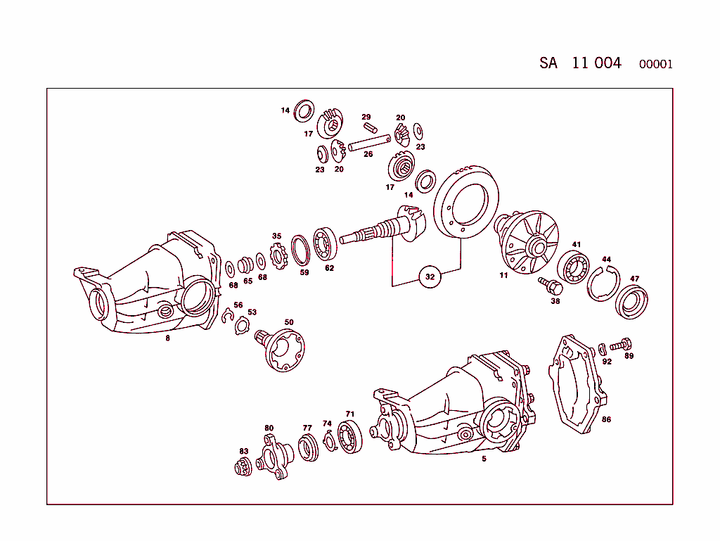 Rear Axle Housing W/Differential, For Taxi