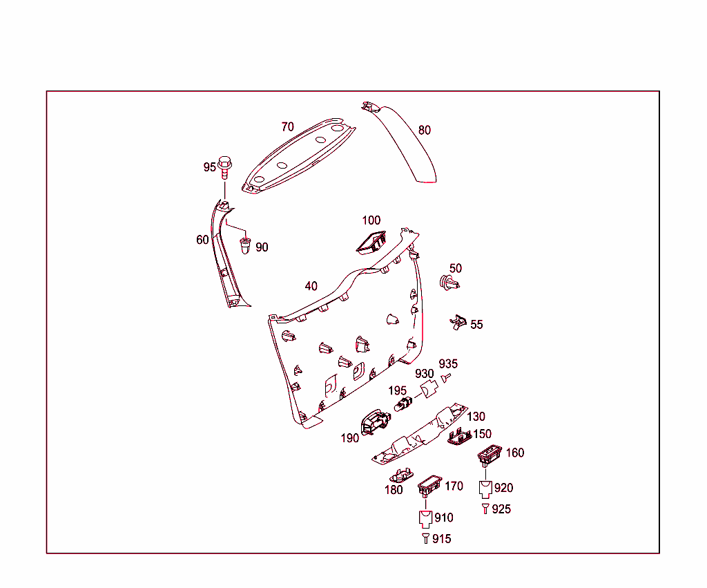 Rear Panel Door Attachment Parts, Rear Panel Door Window
