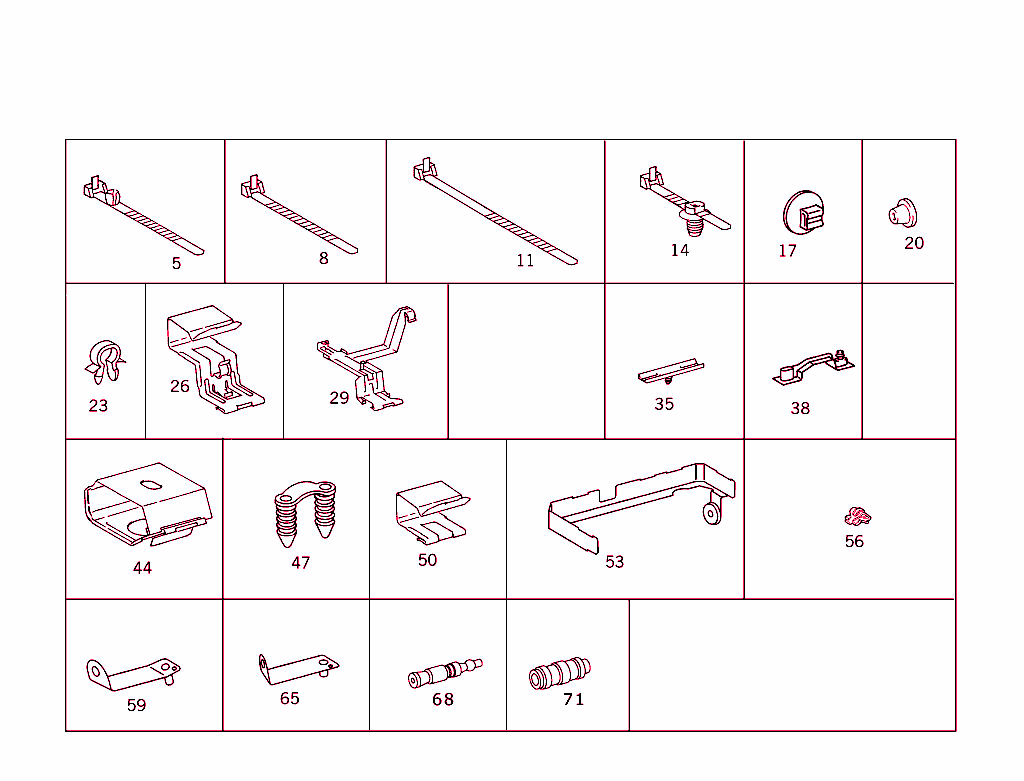 Loom Ties And Cable Mounting Parts