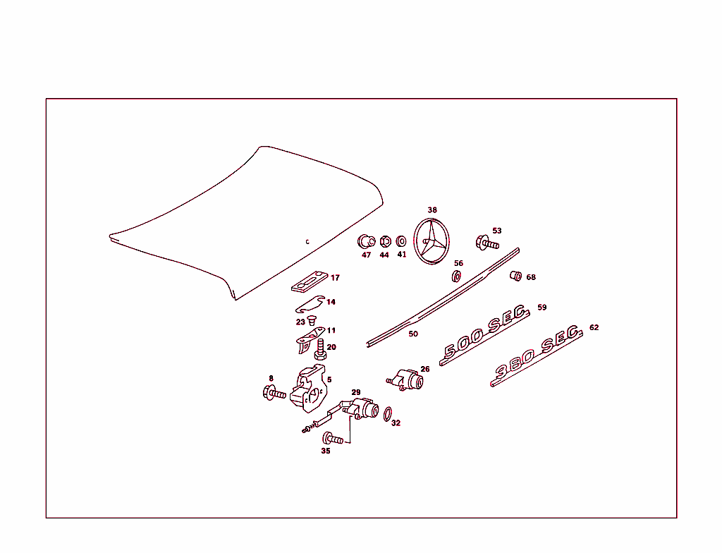 Rear Lid Latch-Type Lock, Rear Lid Attachment Parts