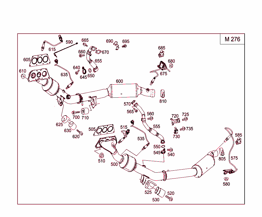 Exhaust System Used On Six-Cylinder Gasoline Vehicles