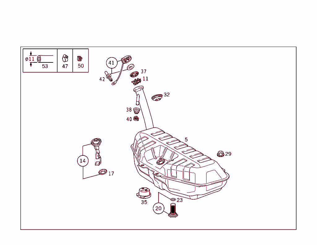 Fuel Tank With Attachment Parts