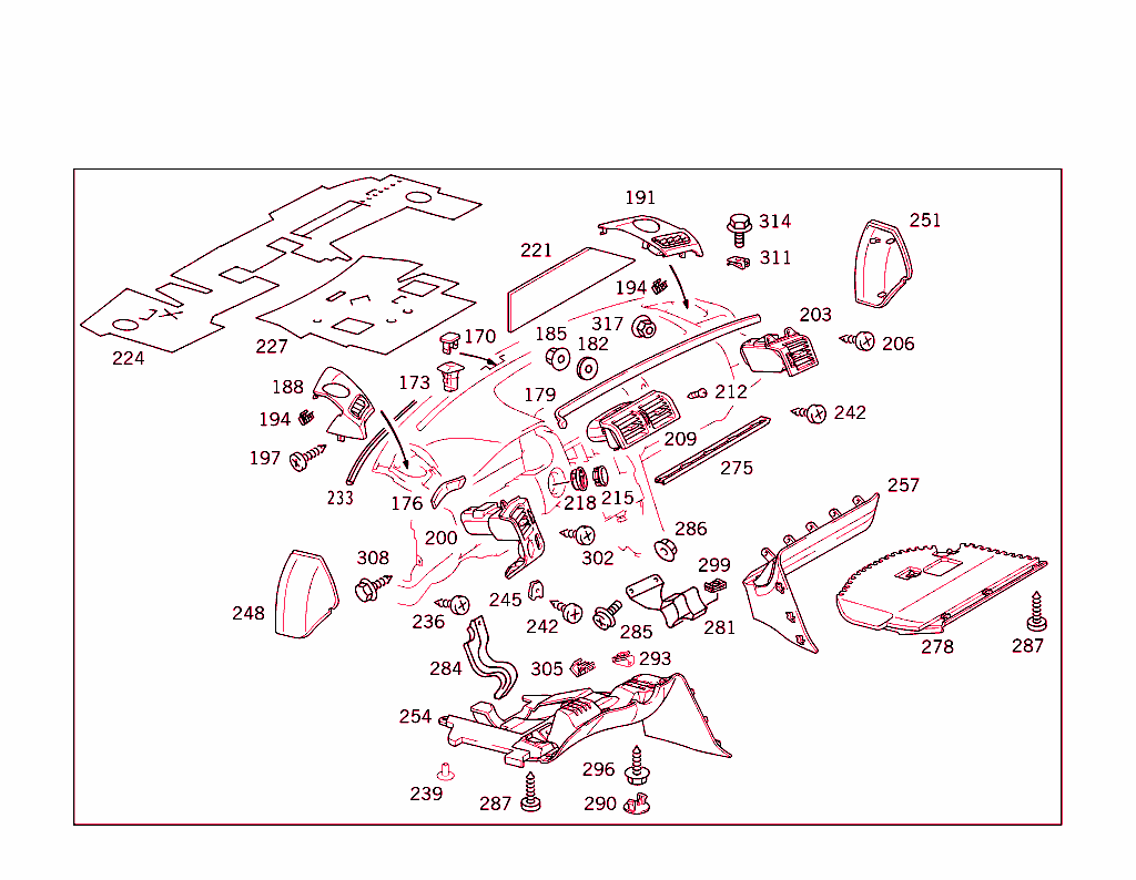 Instrument Panel & Body Parts Used For Co-Driver`s Airbag