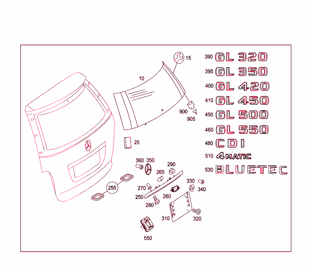 Rear Panel Door Attachment Parts, Rear Panel Door Window