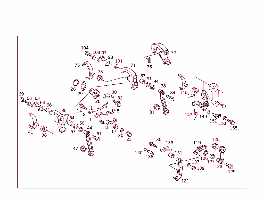 Shifting Fork,Swinging Shift Link, Shift Lever