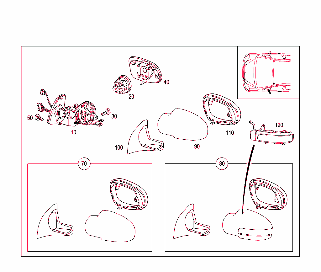 Left Outside Rearview Mirror