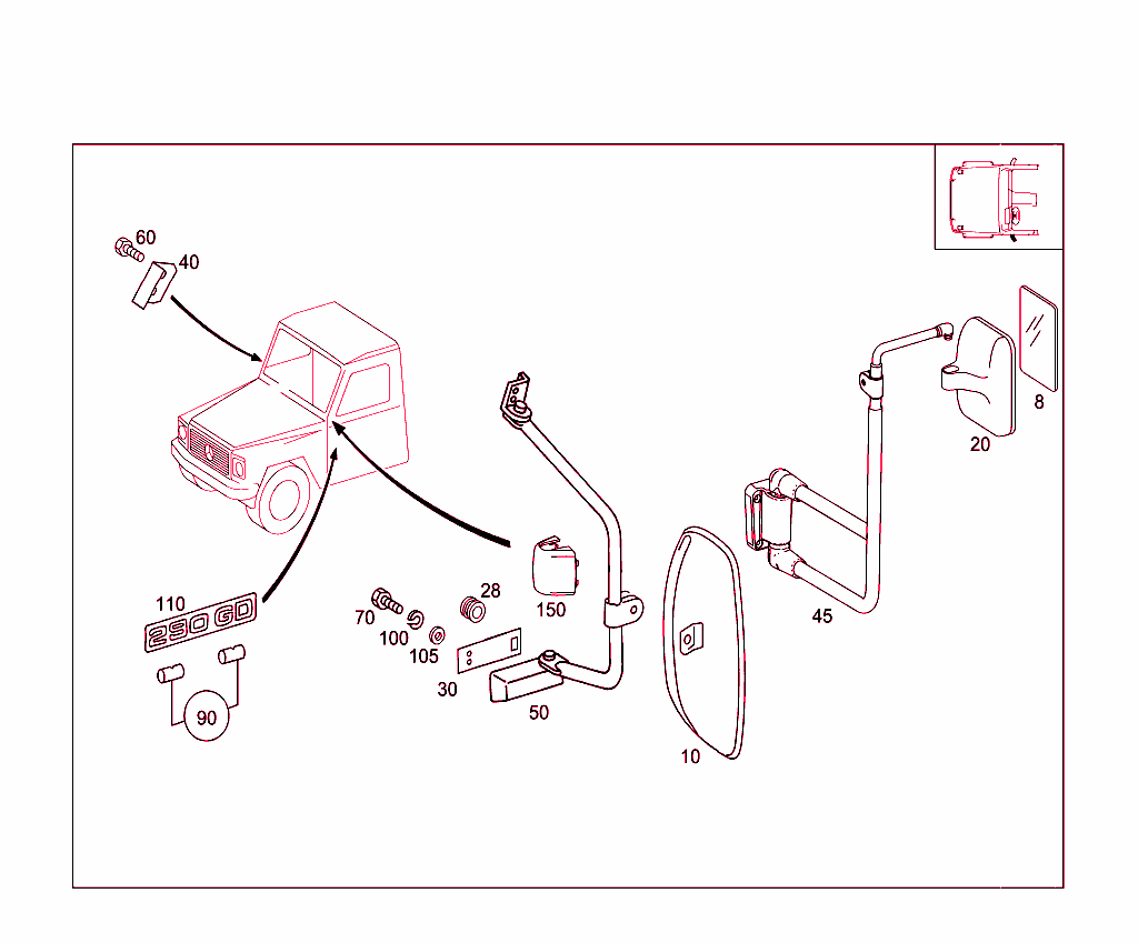 Left Outside Rearview Mirror