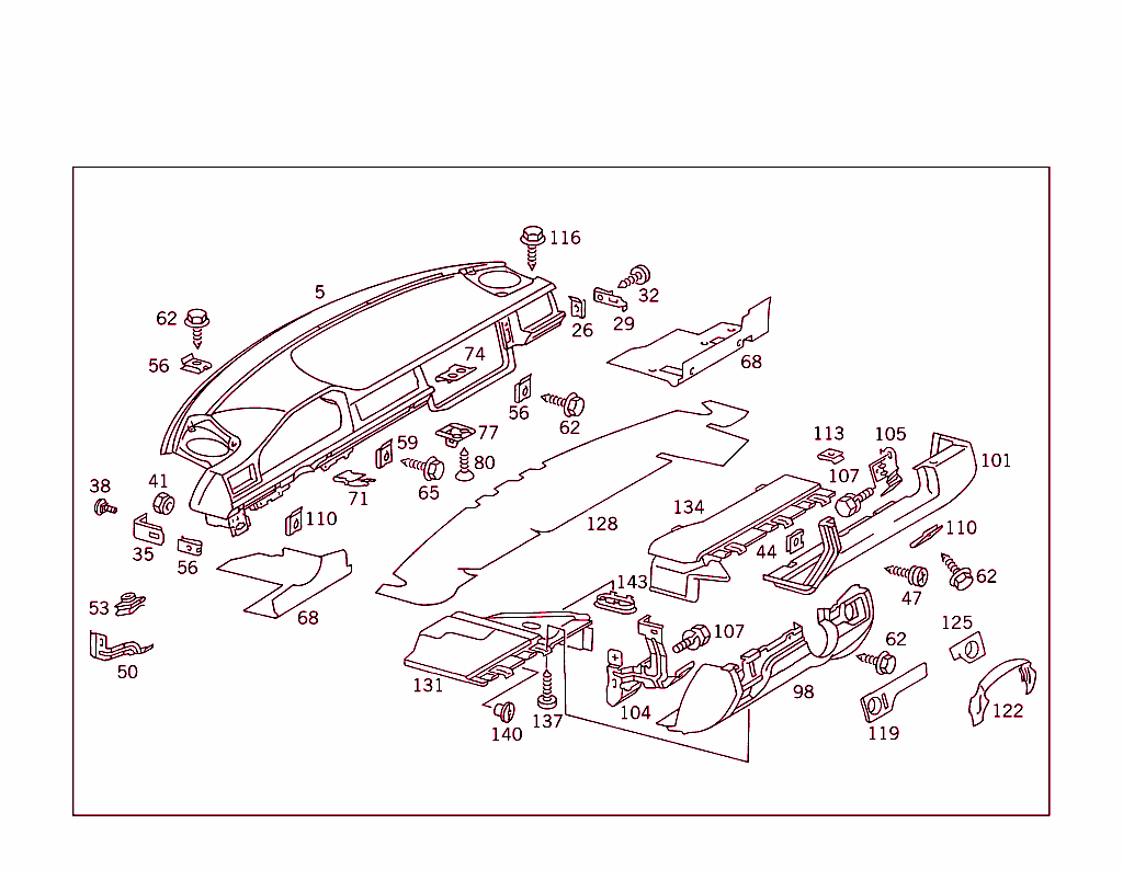 Instrument Panel & Body Parts Used For Co-Driver`s Airbag