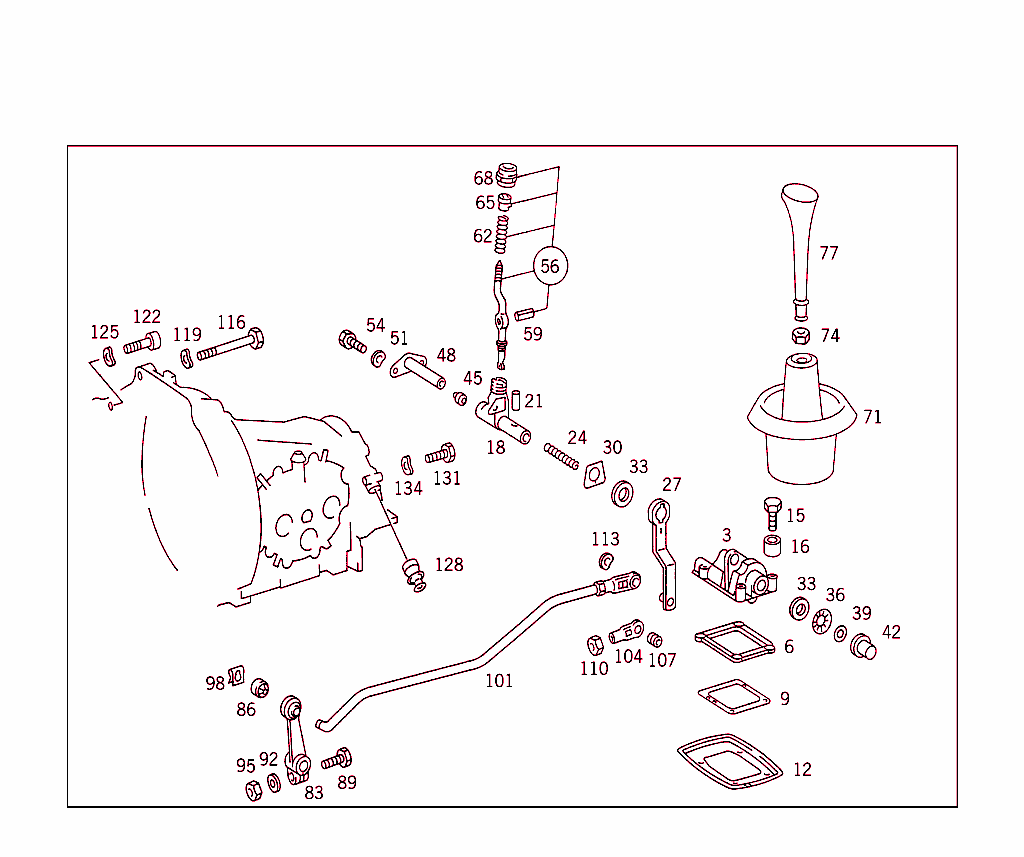 Floor Shift Used With Manual Four-Speed Transmission