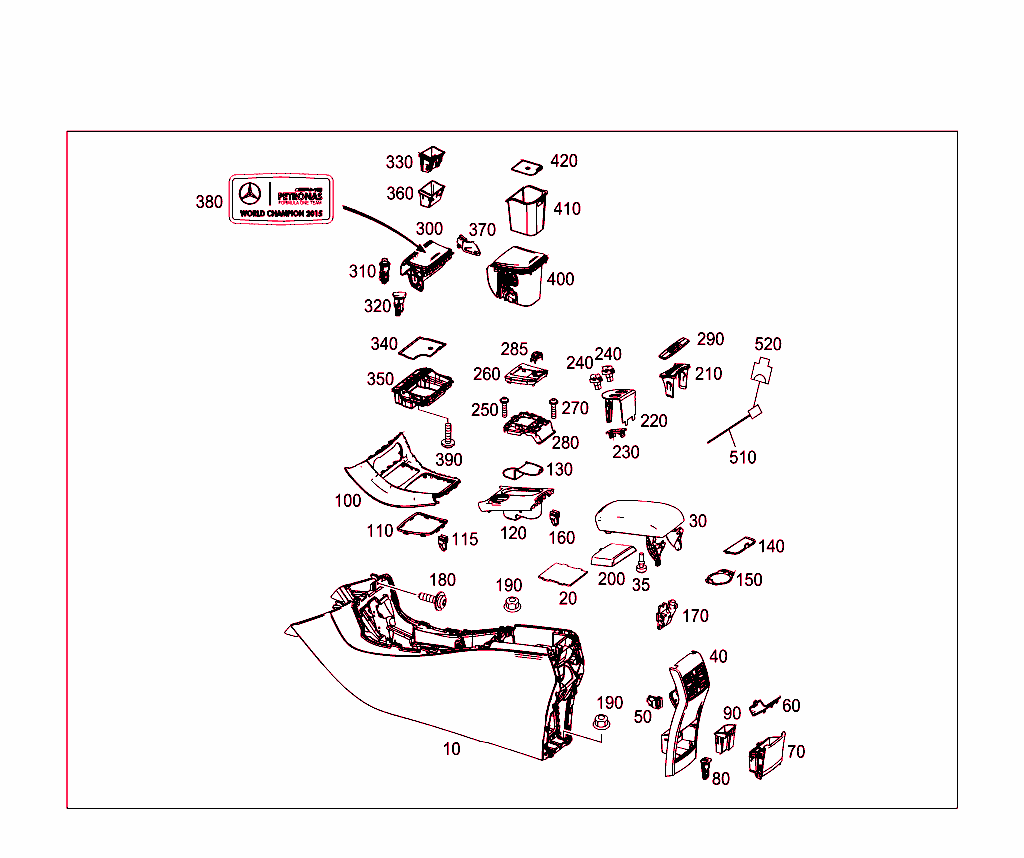 Housing With Tray, Armrest, And Ashtray