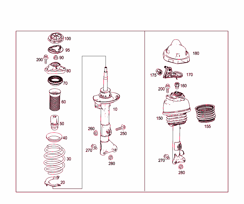 Spring Strut And Spring Strut Mounting Front