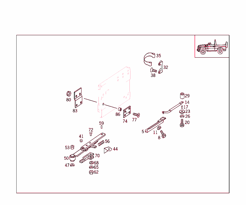 Rear Panel Door Attachment Parts, Rear Panel Door Window