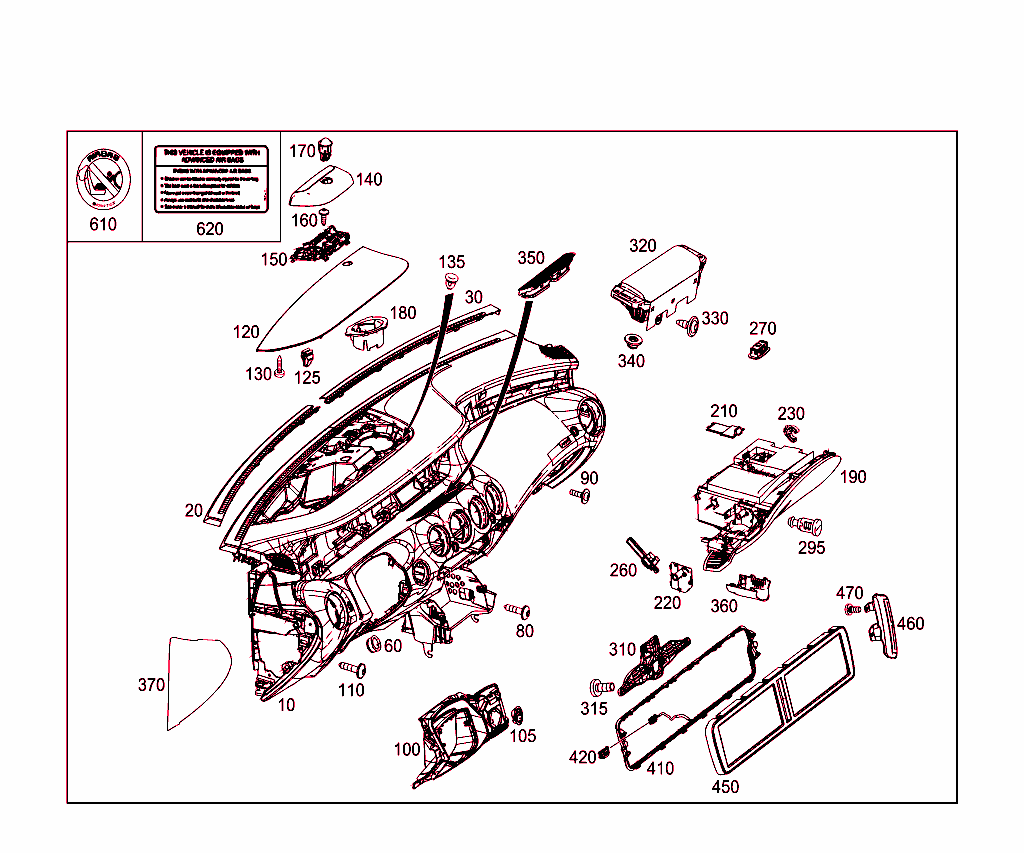 Instrument Panel And Gloves Compartment Box With Passenger Air Bag