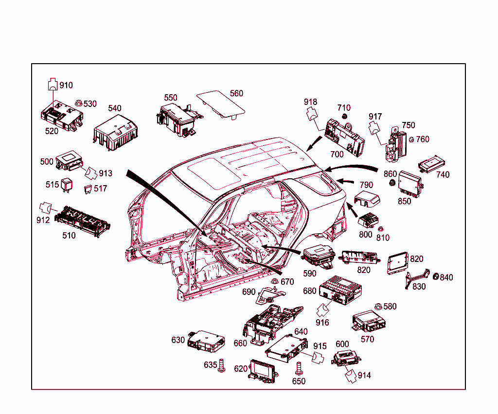 Control Units,Fuse Boxes And Relays In Interior