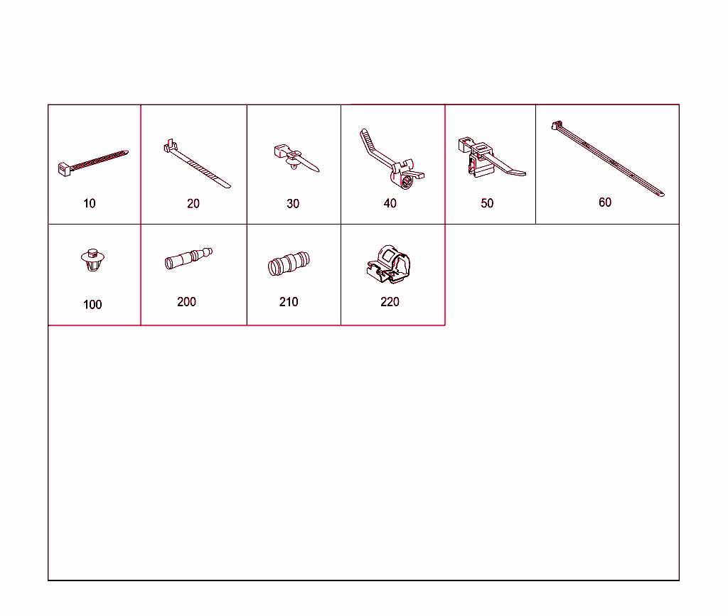 Loom Ties, Cable Mounting Parts And Grommets
