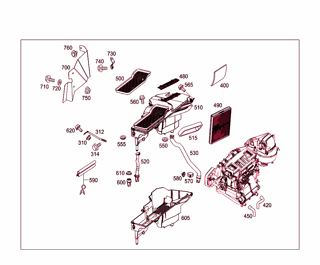 Heater Case & Air Conditioner Case With Blower