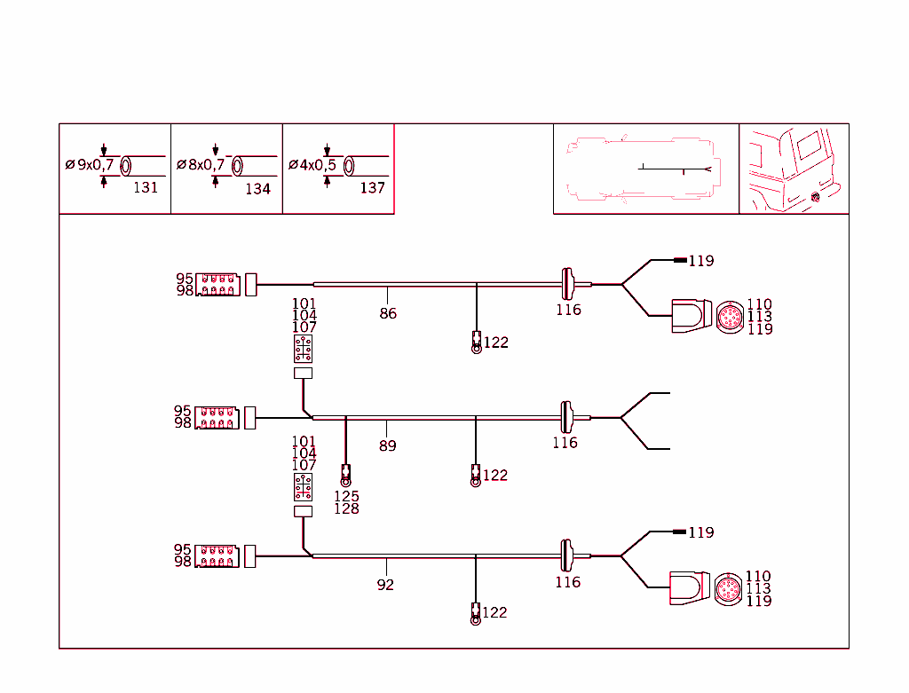 Electric Cables Used For Additional Heater And Trailer Coupling