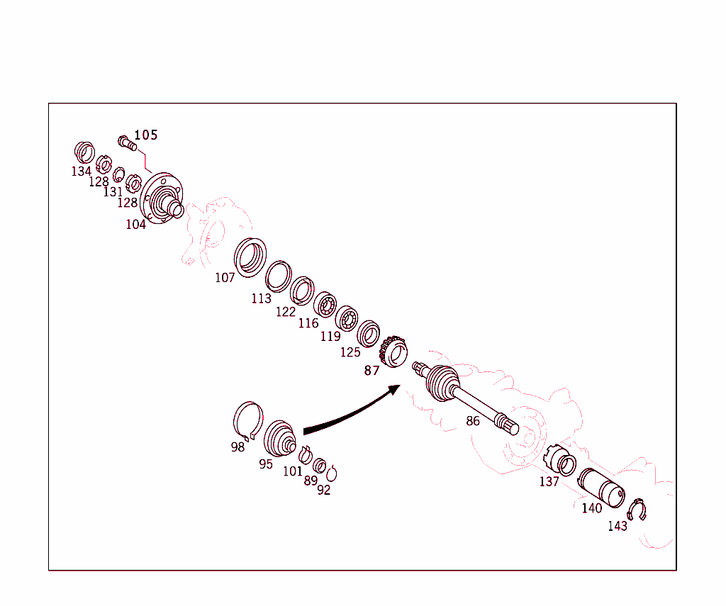 Differential Gear With Drive Shafts