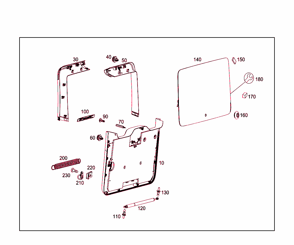 Rear Panel Door Attachment Parts, Rear Panel Door Window