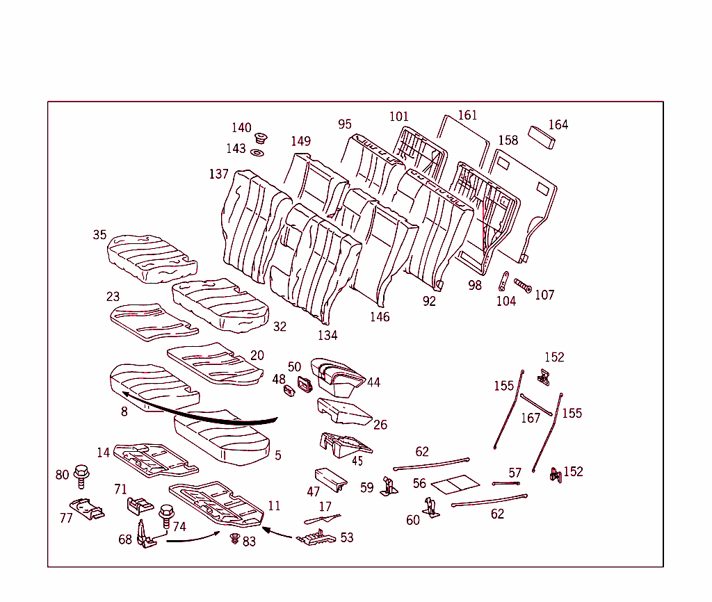 Rear Seat Cushion,Rear Backrest