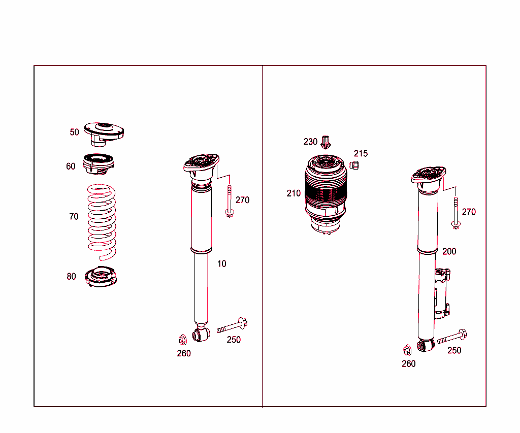 Spring Strut And Spring Strut Mounting Rear