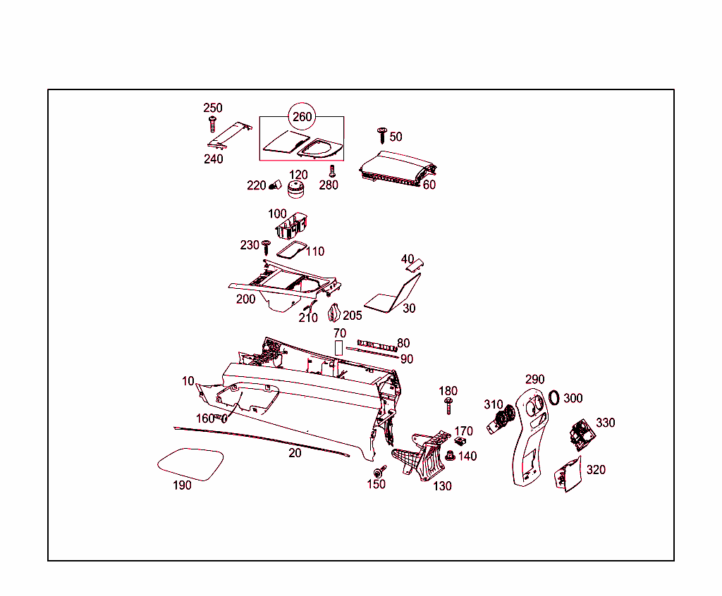 Housing With Tray, Armrest, And Ashtray