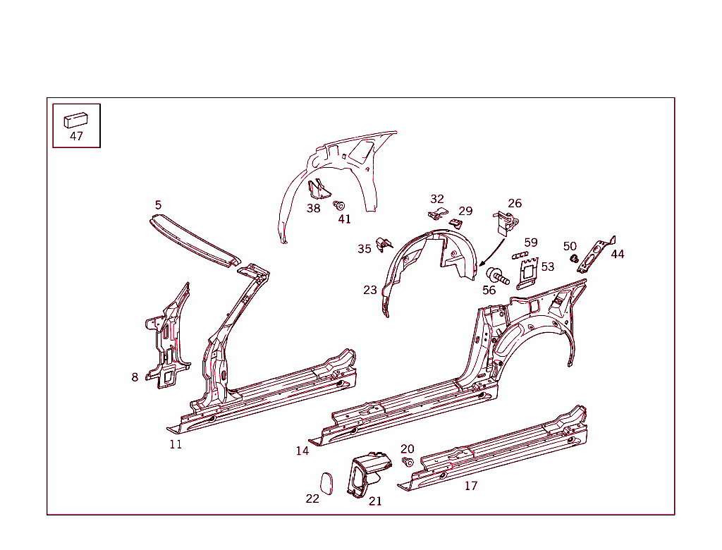 Side Panel And Roof Front Rail