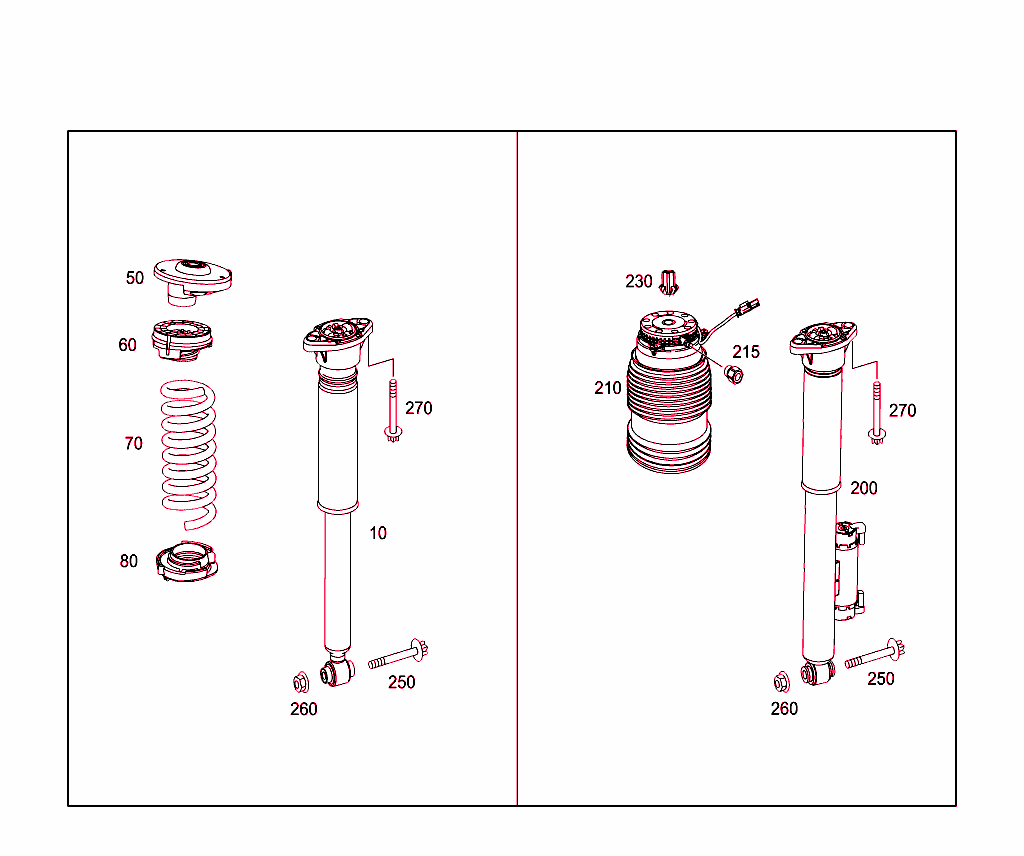 Spring Strut And Spring Strut Mounting Rear