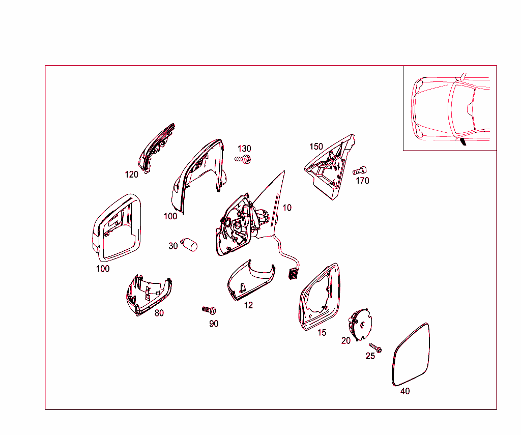 Left Outside Rearview Mirror