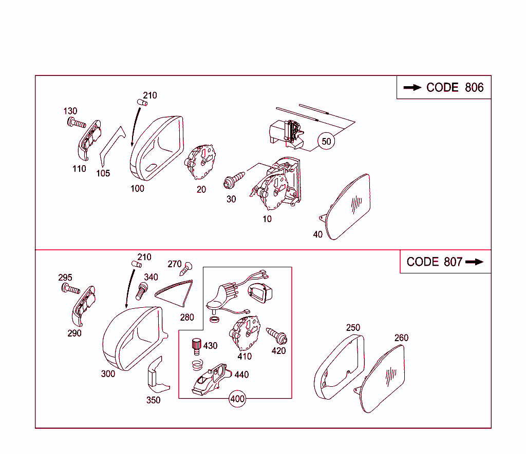 Left Outside Rearview Mirror