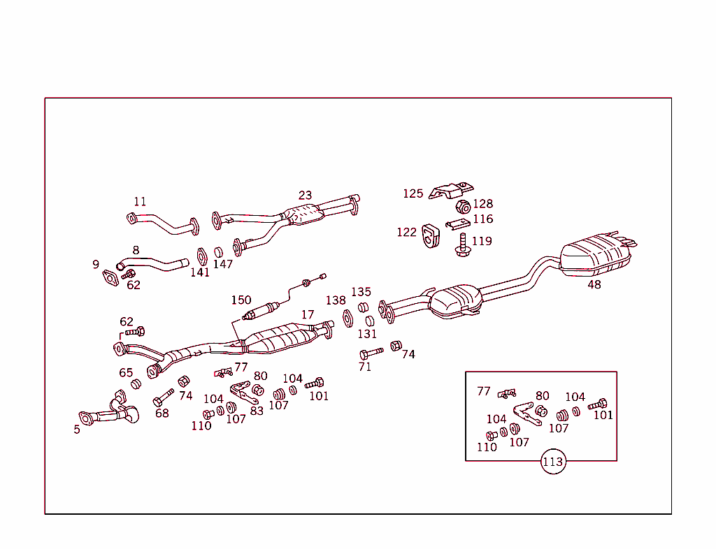 Exhaust System Used On Eight-Cylinder Gasoline Vehicles