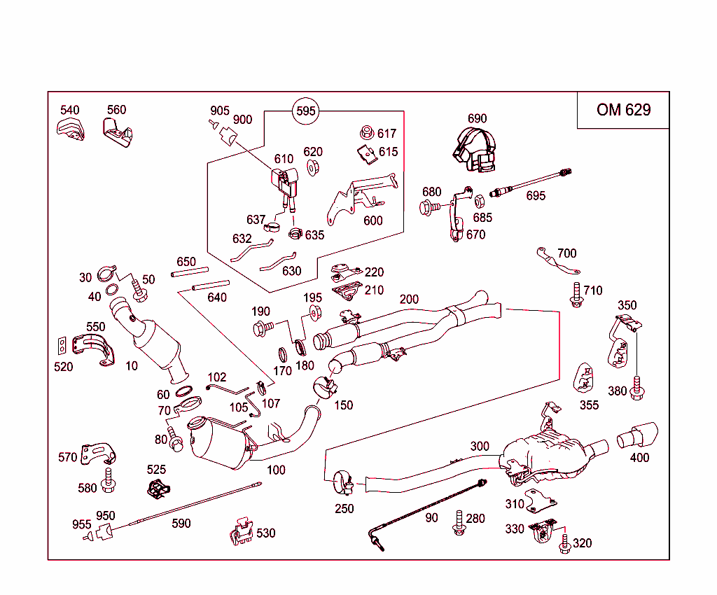Exhaust System For Eight-Cylinder Diesel Vehicles